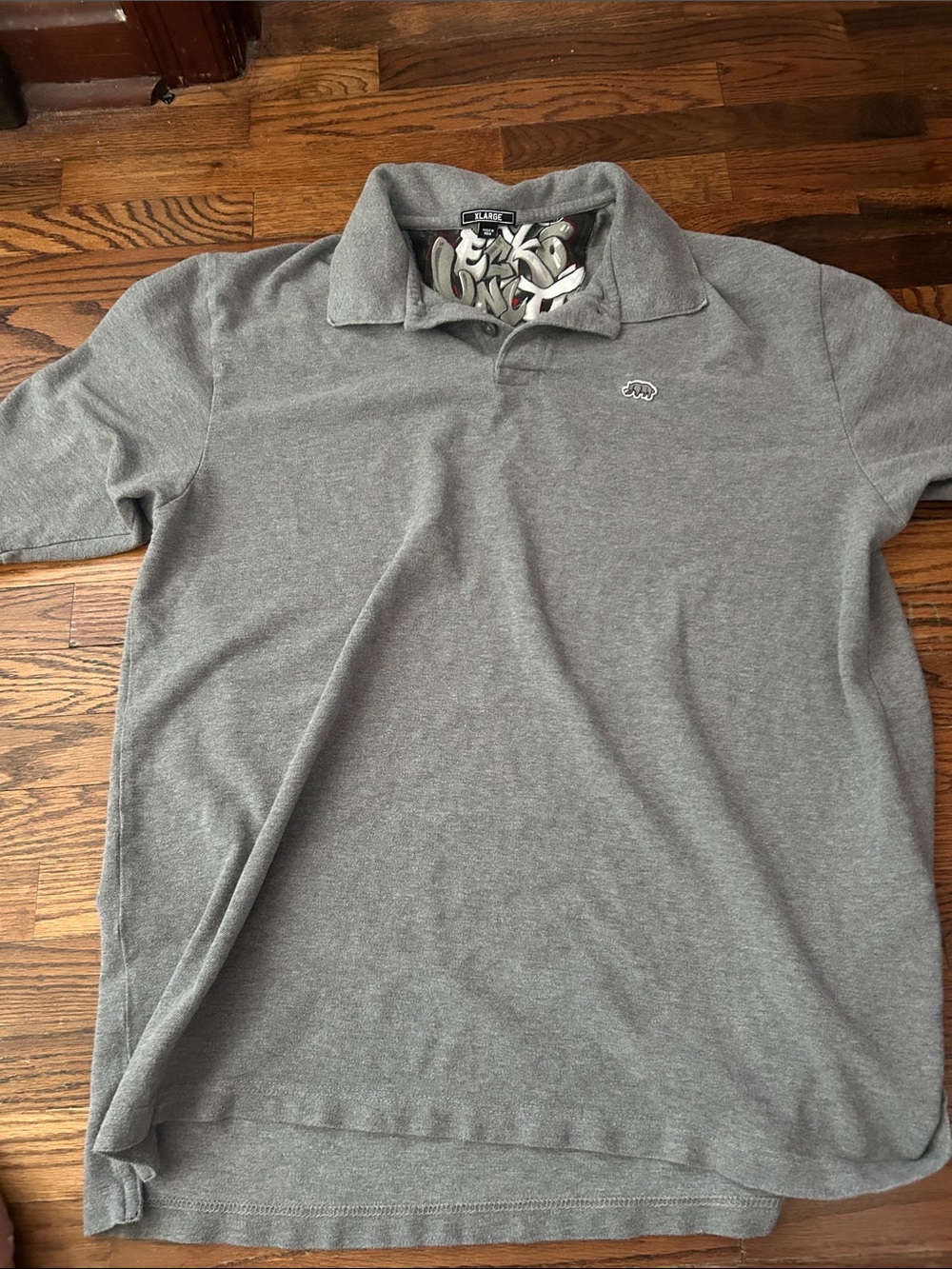 Ecko Unlimited Heather Gray Polo with Small Elephant Logo